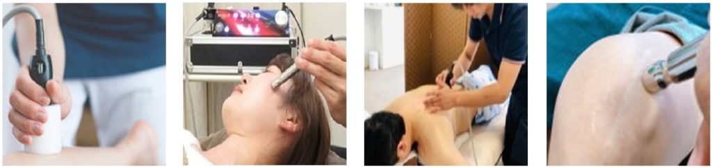 メディセル筋膜吸引療法を用いた、慢性的な疲労回復や、スポーツによる怪我、顔のむくみなど小顔矯正に対する筋膜リリースの施術の様子