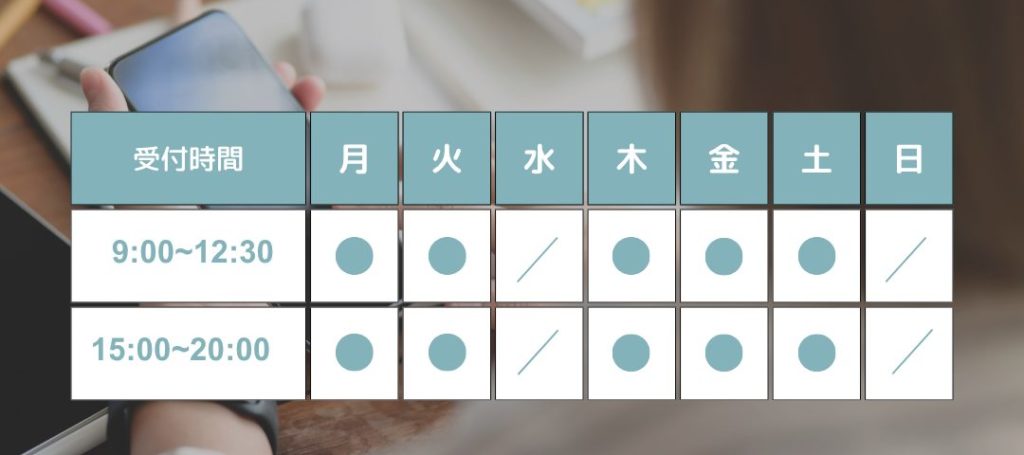 診療時間（受付時間）と休診日